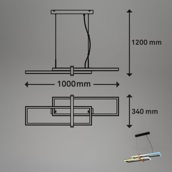 Briloner 4768015 - димируем LED полилей на кабел LED/44W/230V 2700-6500K