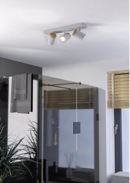Eglo 300004 - Спот за баня CONSUMA 3xGU10/3W/230V IP44 бяло/бежово