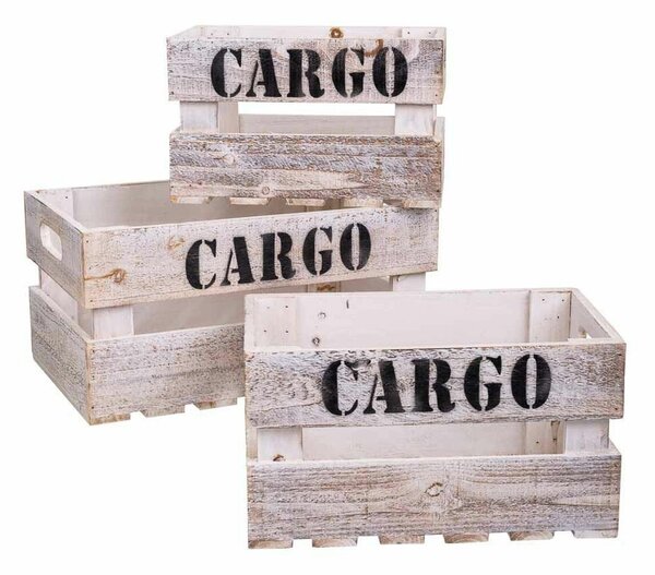 Кутии за съхранение Alexandra House Living CARGO Бял Cмърч 24 x 19 x 38 cm 33 x 20 x 18 cm 28 x 15,5 x 17 cm 3 Части