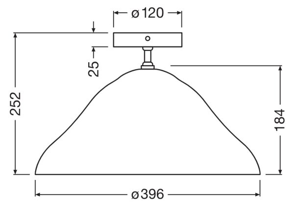 Osram - Повърхностно монтиран полилей LOTUS LEAF 1xE27/9W/230V Ø 39,6 cm