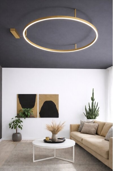 Ideal Lux - LED таванно осветително тяло ORACLE SLIM LED/29W/230V 3000K Ø 50 см, златисто