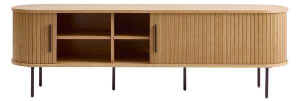Масичка за телевизор с дъбов декор в естествен цвят 56x180 cm Nola - Unique Furniture