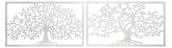 Декорация за стена DKD Home Decor Метал Дърво (2 pcs) (84.5 x 1 x 49 cm)