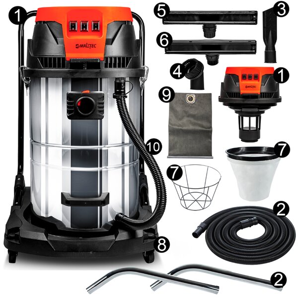 Индустриална прахосмукачка без торбичка MALTEC ML3600W 3000W 80L