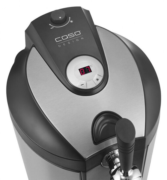 Охлаждащ диспенсър за бира Caso BeerMaster, 65W, 5 л, 4-12°C, CO2, Регулуране на налягането, Свежест до 10 дни, Черен/сребрист