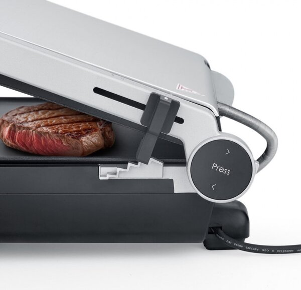 Електрическа скара 3в1 Caso Germany SteakMaster Pro, 2000W, 34х24 см, 80-240°C, Керамично покритие, Таймер, Сензорно управление, Инокс/черен
