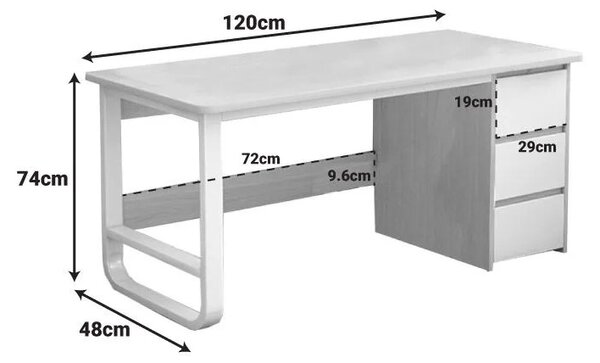 Бюро с чекмеджета Salto MDF натурален 120x48x74см