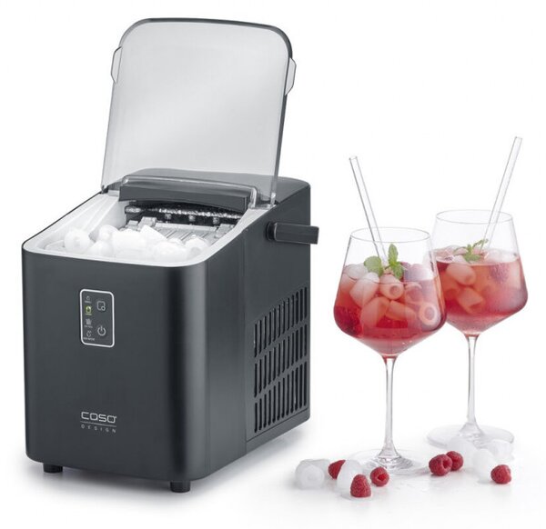 Ледогенератор Caso IceChef Compact 3401, 120W, 1 л, 12 кг/24 ч, 2 размера, Самопочистване, Компресорен, Черен мат