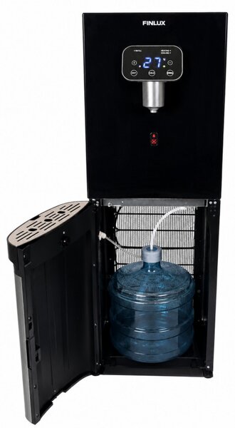 Диспенсър за вода Finlux FWD-2611TS, 520W, 12-95°C, Охлаждане 3 л/ч, Затопляне 5 л/ч, Компресорен, Черен/сребрист
