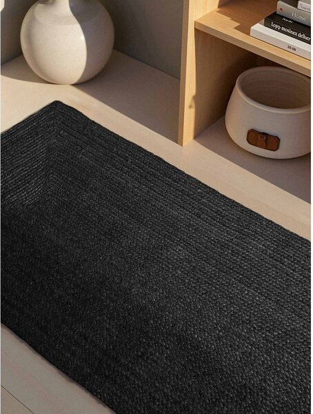 Черна двустранна/ръчно изработена ютена пътека 80x200 cm Juno – Hanse Home