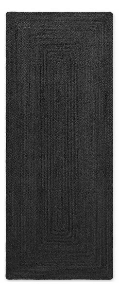Черна двустранна/ръчно изработена ютена пътека 80x200 cm Juno – Hanse Home