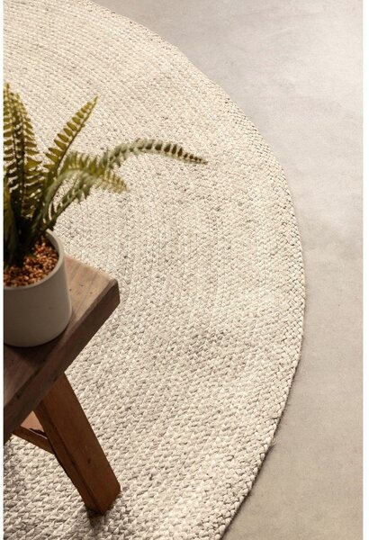 Кремав двустранен/ръчно изработен ютен кръгъл килим ø 200 cm Braided – Hanse Home
