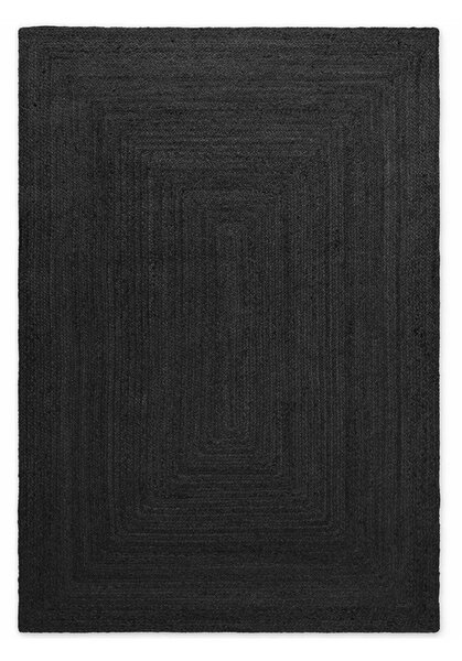 Черен двустранен/ръчно изработен ютен килим 60x90 cm Juno – Hanse Home