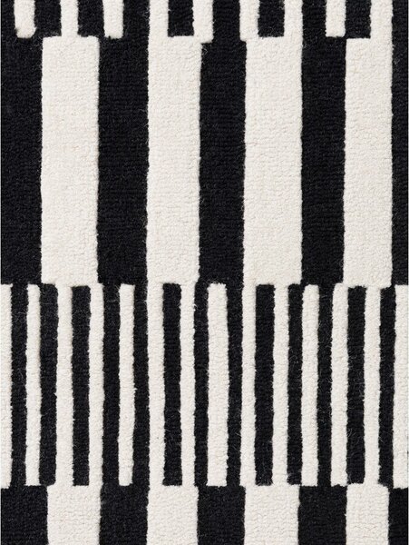 Черно-бял ръчно изработен вълнен килим 120x180 cm Stryve Pulse – Elle Decoration