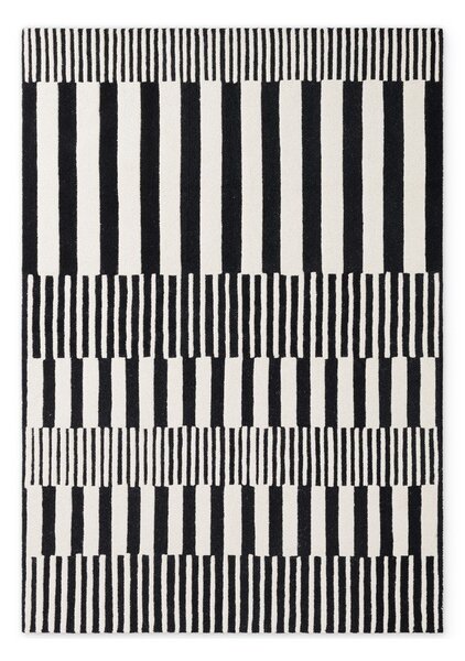 Черно-бял ръчно изработен вълнен килим 120x180 cm Stryve Pulse – Elle Decoration