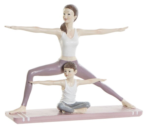 Декоративна фигурка DKD Home Decor Розов Смола Yoga (24 x 6,5 x 19,5 cm)