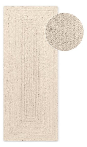 Кремава двустранна/ръчно изработена ютена пътека 80x200 cm Juno – Hanse Home