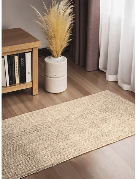 Кремава двустранна/ръчно изработена ютена пътека 80x200 cm Juno – Hanse Home