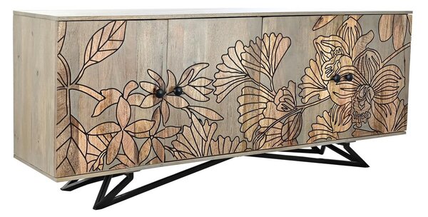 Бюфет DKD Home Decor Естествен Сив Метал Дърво манго (177 x 45 x 74 cm)