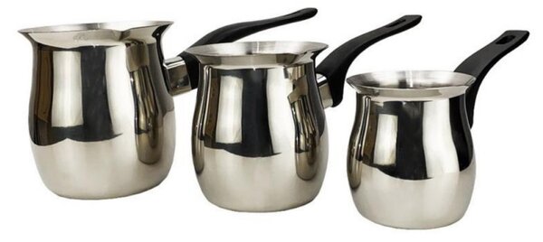 Комплект джезве HausRoland GS-01155-3PC, 3броя, 0.200/0.400/0.600л., Инокс