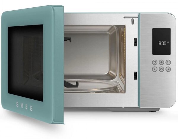 Микровълнова фурна с грил 4в1 SMEG Collezione MOC01EGMEU, 1900W, 29 л, 18 програми, Плавно затваряне, Звуков сигнал, LCD, Зелен