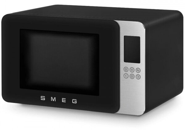 Микровълнова фурна с грил 4в1 SMEG Collezione MOC01BLMEU, 1900W, 29 л, 18 програми, Плавно затваряне, Звуков сигнал, LCD, Черен мат