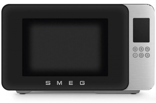 Микровълнова фурна с грил 4в1 SMEG Collezione MOC01BLMEU, 1900W, 29 л, 18 програми, Плавно затваряне, Звуков сигнал, LCD, Черен мат
