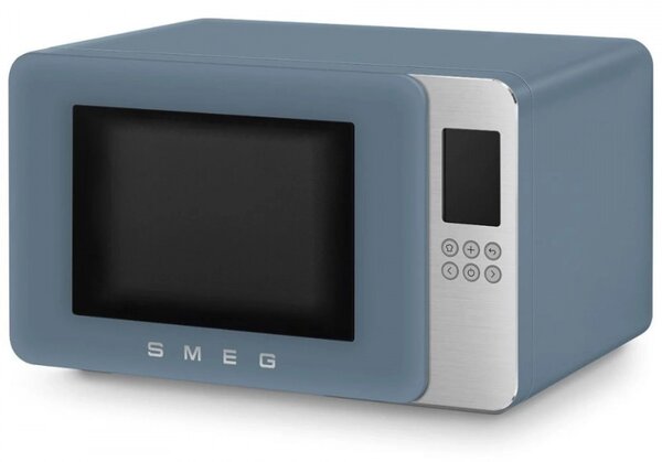 Микровълнова фурна с грил 4в1 SMEG Collezione MOC01SBMEU, 1900W, 29 л, 18 програми, Плавно затваряне, Звуков сигнал, LCD, Син
