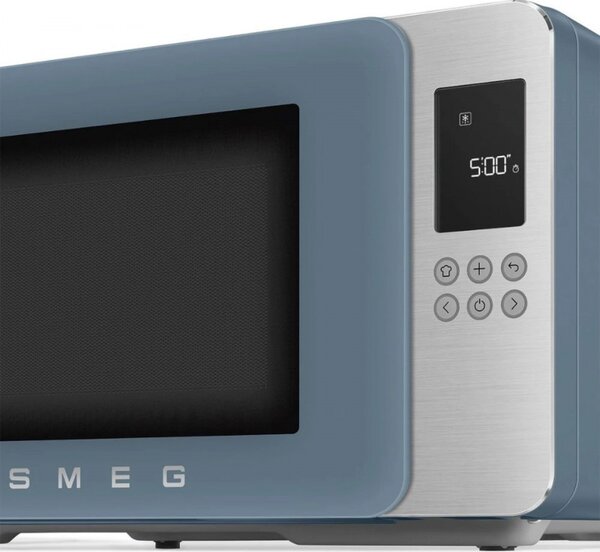 Микровълнова фурна с грил 4в1 SMEG Collezione MOC01SBMEU, 1900W, 29 л, 18 програми, Плавно затваряне, Звуков сигнал, LCD, Син