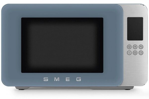 Микровълнова фурна с грил 4в1 SMEG Collezione MOC01SBMEU, 1900W, 29 л, 18 програми, Плавно затваряне, Звуков сигнал, LCD, Син