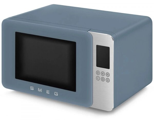 Микровълнова фурна с грил 4в1 SMEG Collezione MOC01SBMEU, 1900W, 29 л, 18 програми, Плавно затваряне, Звуков сигнал, LCD, Син