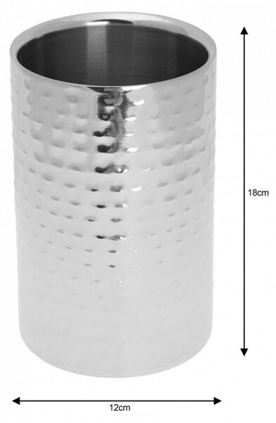 Съд за охлаждане на вино Kinghoff KH 1504, 18х12 см, Двустенна изолация, Неръждаема стомана, Сребрист
