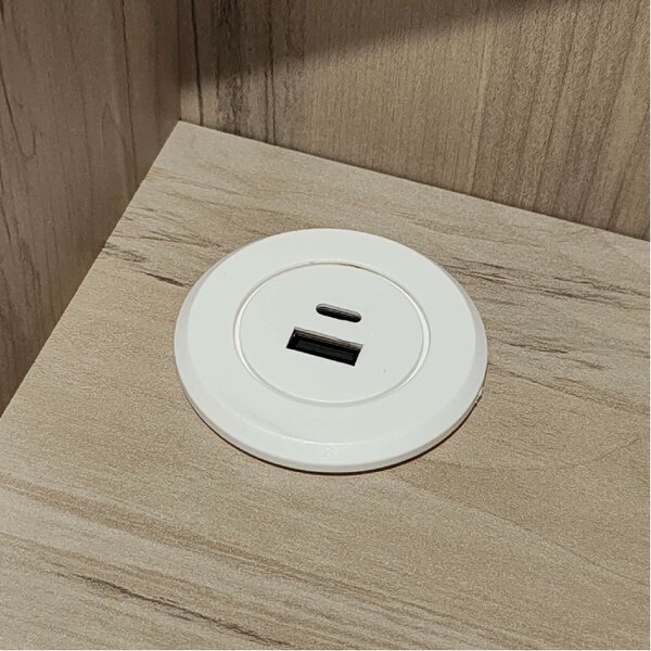 Детско бюро Carmen MY HOUSE, 120х149х60 см, 2 рафта, USB + Type C, Кафяв/натурален