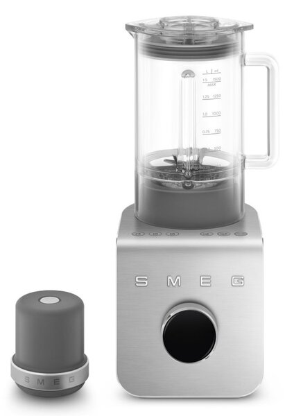 Блендер Smeg Collezione BLC02BLMEU, 1400W, 1.5 л, 22000 об/мин, 5 програми, 9 скорости, Трошене на лед, Неръждаема стомана, Черен/Инокс