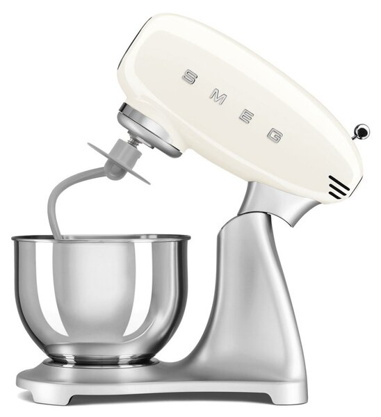 Планетарен миксер Smeg SMF04CREU, 800W, 4.8 л, 10 скорости, Функция за плавен старт, Крачета против хлъзгане, Кремa/Инокс