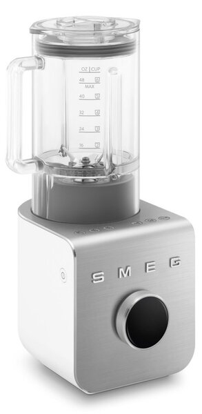 Блендер Smeg Collezione BLC02WHMEU, 1400W, 1.5 л, 22000 об/мин, 5 програми, 9 скорости, Трошене на лед, Неръждаема стомана, Бял/Инокс