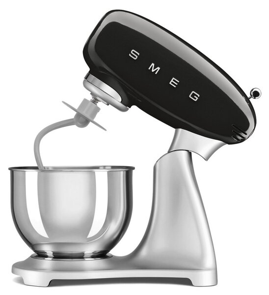 Планетарен миксер Smeg SMF04BLEU, 800W, 4.8 л, 10 скорости, Функция за плавен старт, Крачета против хлъзгане, Черен/Инокс