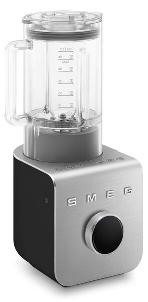 Блендер Smeg Collezione BLC02BLMEU, 1400W, 1.5 л, 22000 об/мин, 5 програми, 9 скорости, Трошене на лед, Неръждаема стомана, Черен/Инокс