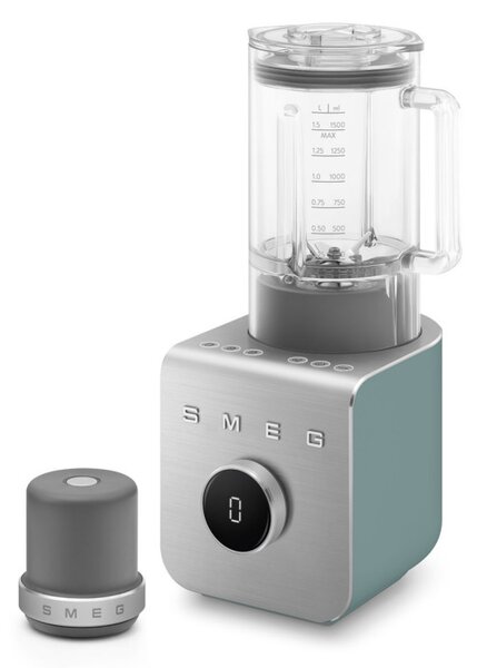 Блендер Smeg Collezione BLC02EGMEU, 1400W, 1.5 л, 22000 об/мин, 5 програми, 9 скорости, Трошене на лед, Неръждаема стомана, Изумрудено зелен/Инокс