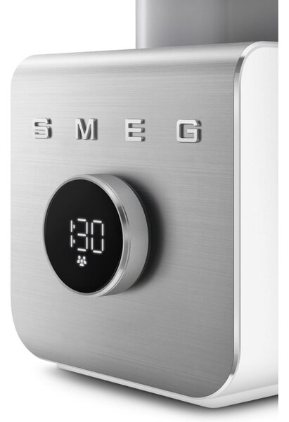 Блендер Smeg Collezione BLC02WHMEU, 1400W, 1.5 л, 22000 об/мин, 5 програми, 9 скорости, Трошене на лед, Неръждаема стомана, Бял/Инокс