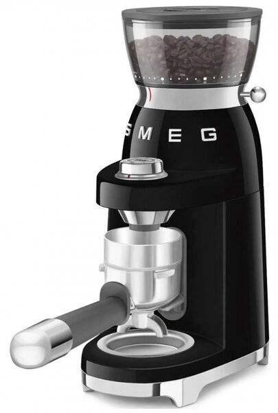 Кафемелачка Smeg CGF03BLEU, 150W, 240 г, Система за завъртане и заключване, Ръчна функция, Черен