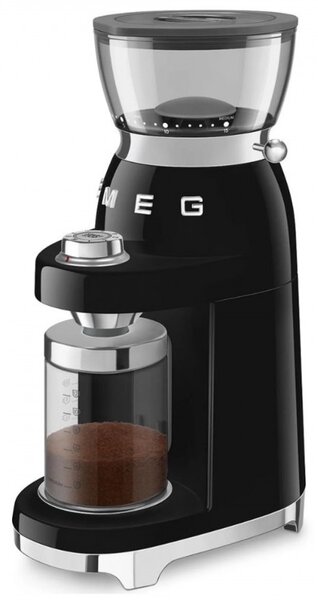 Кафемелачка Smeg CGF03BLEU, 150W, 240 г, Система за завъртане и заключване, Ръчна функция, Черен