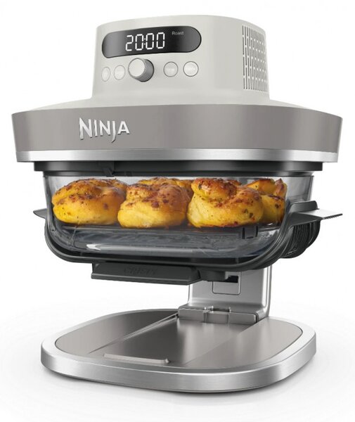 Фритюрник с горещ въздух Ninja CRISPi Pro AS101EULG, 2050W, 2.3 + 5.7 л, 26-240°C, Max Crisp, Керамични плочи, Без PFAS, Сив/Бял
