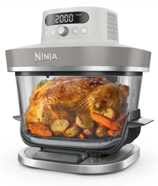 Фритюрник с горещ въздух Ninja CRISPi Pro AS101EULG, 2050W, 2.3 + 5.7 л, 26-240°C, Max Crisp, Керамични плочи, Без PFAS, Сив/Бял