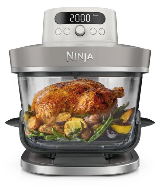 Фритюрник с горещ въздух Ninja CRISPi Pro AS101EULG, 2050W, 2.3 + 5.7 л, 26-240°C, Max Crisp, Керамични плочи, Без PFAS, Сив/Бял