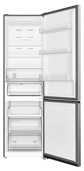 Хладилник с фризер TCL RP409BIE0EU, 409 л, Клас Е, No Frost, Eco режим, Реверсивни врати, Зимен режим, Multi Air Flow, Инокс