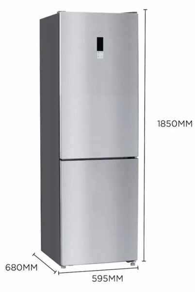 Хладилник с фризер TCL RP409BIE0EU, 409 л, Клас Е, No Frost, Eco режим, Реверсивни врати, Зимен режим, Multi Air Flow, Инокс