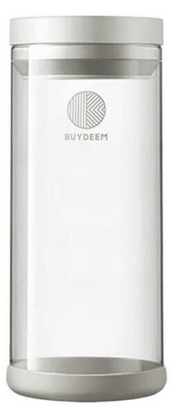 Стъклена кутия за съхранение BUYDEEM CS1005, 1200 мл, Херметично затваряне, -20°C до 300°C, Подходяща за фризер, микровълнова и фурна, Бял