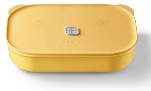 Керамична кутия за храна Buydeem Bento CT3008-MY, 1 л, 230°C, Съвместима с фурна и микровълнова, Жълт