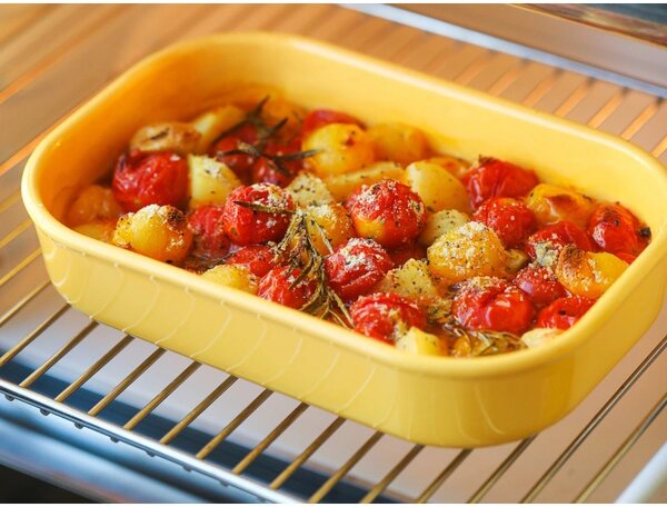 Керамична кутия за храна Buydeem Bento CT3008-MY, 1 л, 230°C, Съвместима с фурна и микровълнова, Жълт